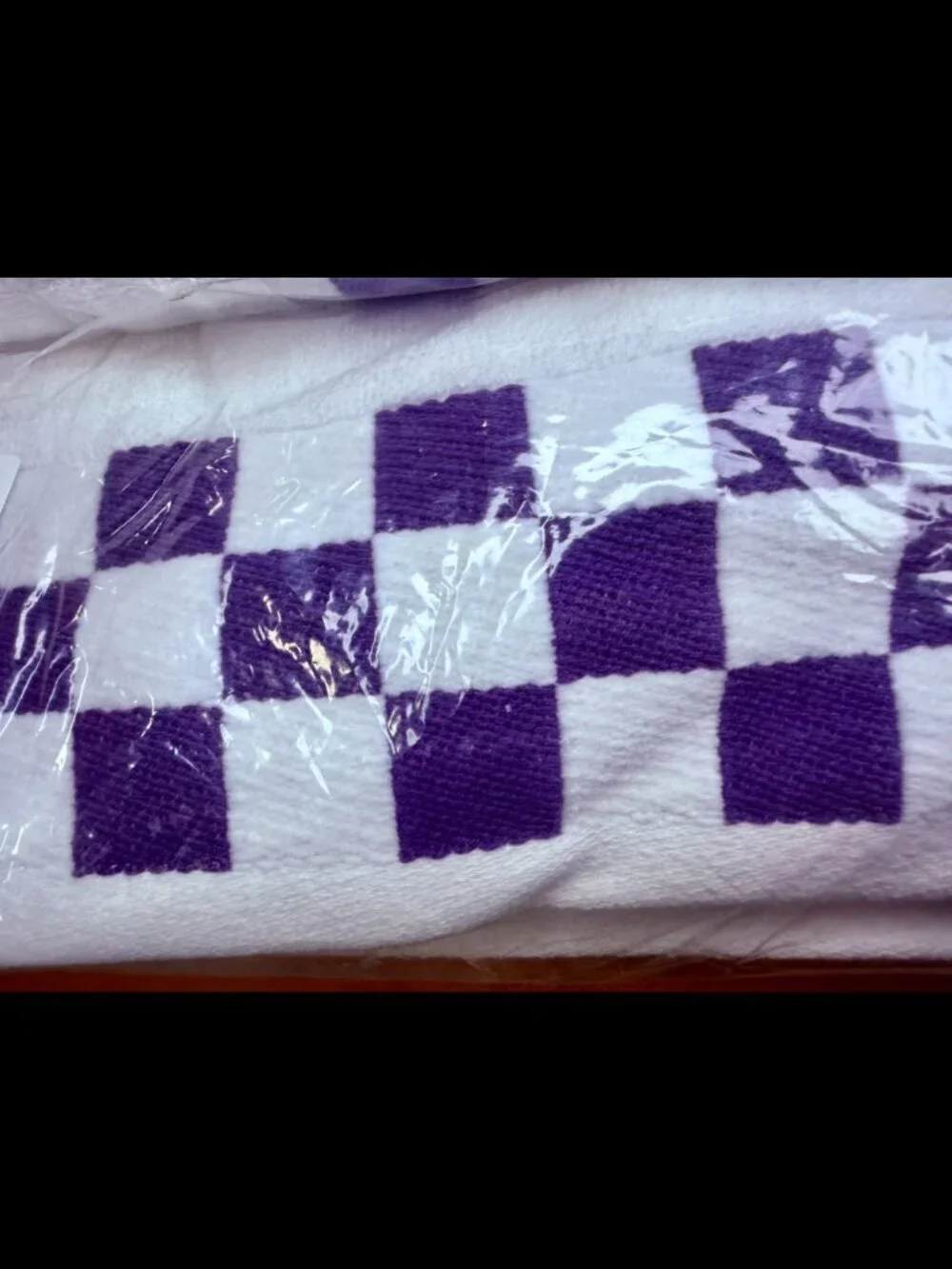 NEW (NWT) - Bathroom - MacKenzie-Childs Purple Plum Check Full Length Bath Towel